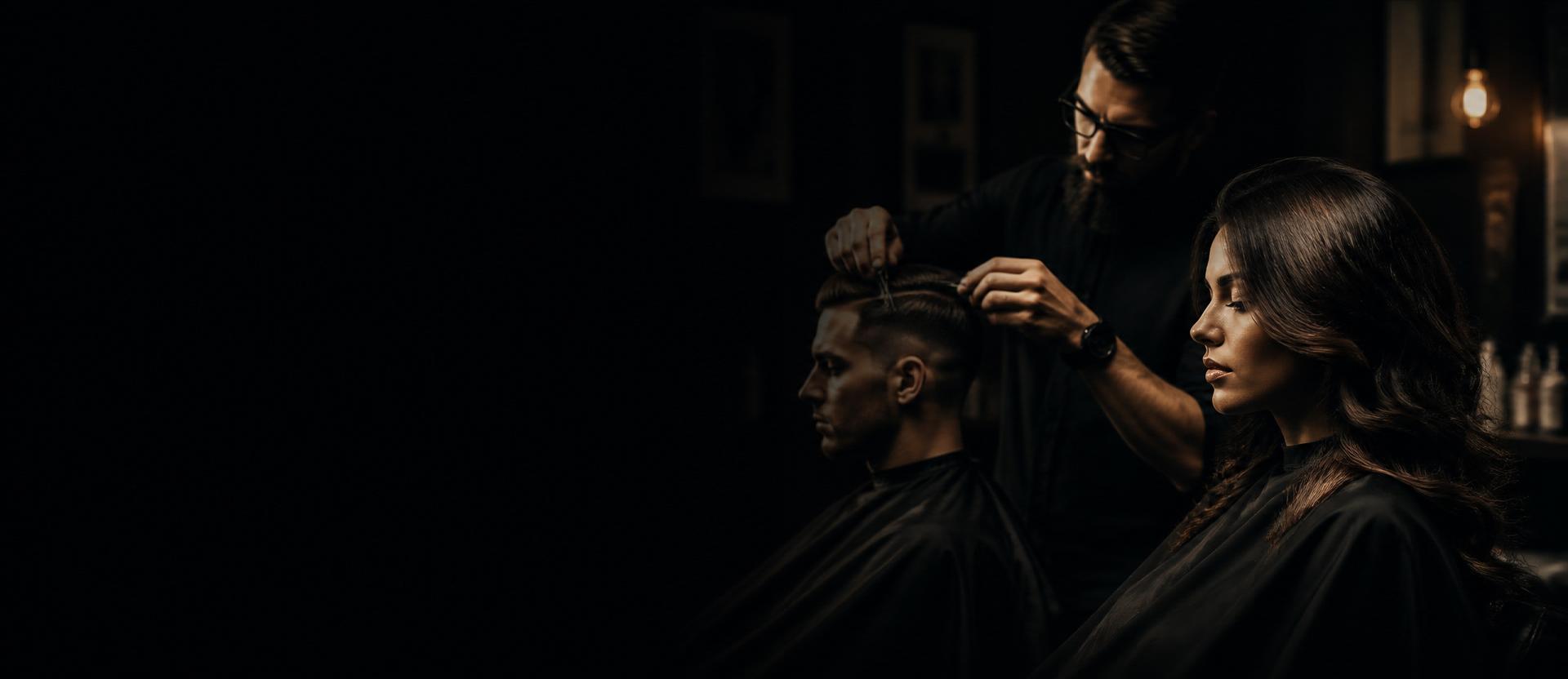 Omar's Hair Studio - berber çalışırken